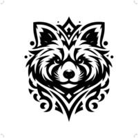 rouge Panda dans moderne tribal tatouage, abstrait ligne art de animaux, minimaliste contour. vecteur
