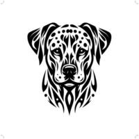 dalmatien chien dans moderne tribal tatouage, abstrait ligne art de animaux, minimaliste contour. vecteur