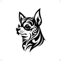 chihuahua chien dans moderne tribal tatouage, abstrait ligne art de animaux, minimaliste contour. vecteur