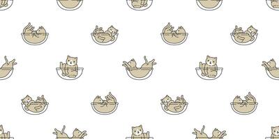 chat sans couture modèle chaton calicot race animal de compagnie écharpe isolé dessin animé animal répéter fond d'écran tuile Contexte illustration griffonnage conception vecteur