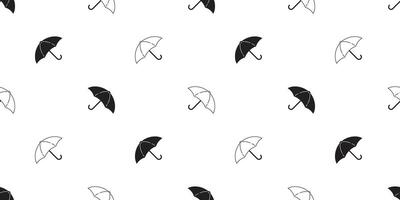 parapluie sans couture modèle pluie isolé dessin animé tuile fond d'écran répéter Contexte illustration griffonnage noir blanc conception vecteur