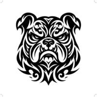 bouledogue chien dans moderne tribal tatouage, abstrait ligne art de animaux, minimaliste contour. vecteur