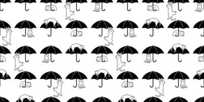 chat sans couture modèle chaton parapluie calicot animal de compagnie dessin animé écharpe isolé répéter Contexte animal tuile fond d'écran illustration griffonnage conception vecteur