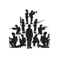 sapeurs pompiers pose silhouette illustration vecteur