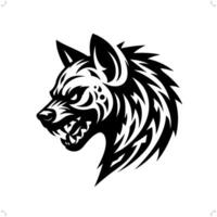 hyène dans moderne tribal tatouage, abstrait ligne art de animaux, minimaliste contour. vecteur