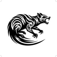 numbat dans moderne tribal tatouage, abstrait ligne art de animaux, minimaliste contour. vecteur