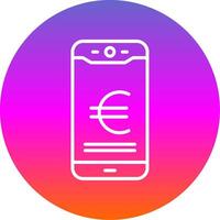 euro mobile Payer ligne pente cercle icône vecteur