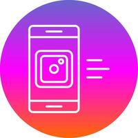 mobile app ligne pente cercle icône vecteur
