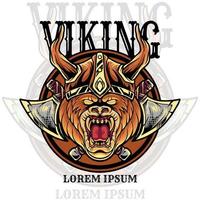 illustration du logo de la mascotte esport tête viking vecteur