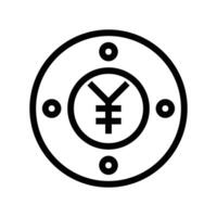 icône de la ligne yen vecteur