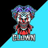 logo d'illustration de mascotte de clown esport vecteur