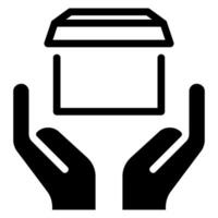 icône de glyphe de mains vecteur