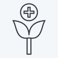 icône à base de plantes médicament. en relation à médical spécialités symbole. ligne style. Facile conception illustration vecteur