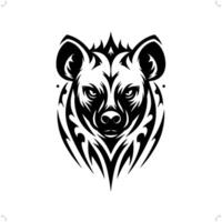 hyène dans moderne tribal tatouage, abstrait ligne art de animaux, minimaliste contour. vecteur