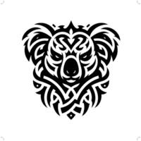 koala dans moderne tribal tatouage, abstrait ligne art de animaux, minimaliste contour. vecteur