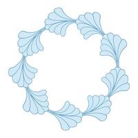 bleu floral Cadre frontière isolé sur blanc Contexte vecteur