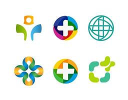 croix mmedical, ensemble de symboles de santé, modèle de logo de pharmacie et de clinique. emblème de vecteur isolé.