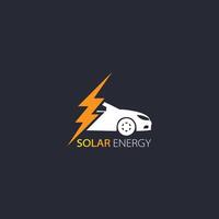 électrique voiture, solaire énergie logo vecteur