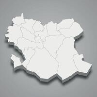 3d isométrique carte de dita est une Région de Algérie vecteur