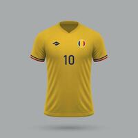 3d réaliste football Jersey Roumanie nationale équipe 2024 vecteur