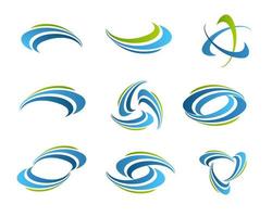ensemble de symboles de vecteur d'onde. icône de l'entreprise. formes dynamiques abstraites.