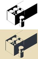 emballage verre ampoules avec médicament fermer des illustrations vecteur