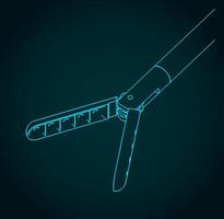 biopsie forcep tête isométrique plan vecteur