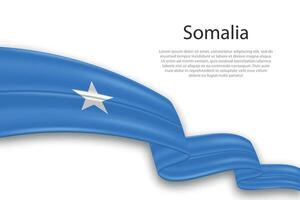 abstrait ondulé drapeau de Somalie sur blanc Contexte vecteur