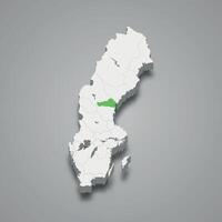 medelpad historique Province emplacement dans Suède 3d carte vecteur