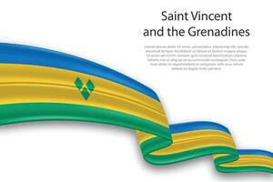 abstrait ondulé drapeau de Saint Vincent et le grenadines sur blanc Contexte vecteur