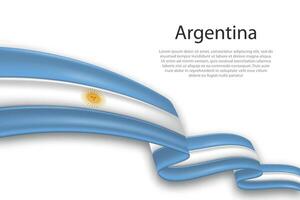 abstrait ondulé drapeau de Argentine sur blanc Contexte vecteur