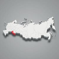 Orenbourg Région emplacement dans Russie 3d carte vecteur