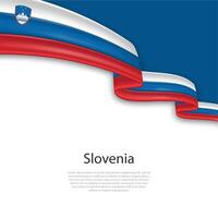 agitant ruban avec drapeau de slovénie vecteur