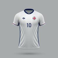 3d réaliste football Jersey Angleterre nationale équipe 2024 vecteur