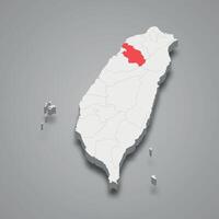 hsinchu comté division emplacement dans Taïwan 3d carte vecteur