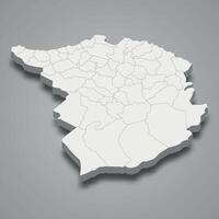 3d isométrique carte de Tlemcen est une Région de Algérie vecteur