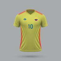 3d réaliste football Jersey Colombie nationale équipe 2024 vecteur