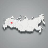 kirov Région emplacement dans Russie 3d carte vecteur