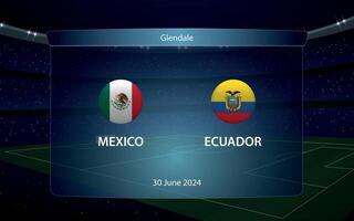 Mexique contre équateur. Amérique football tournoi 2024 vecteur