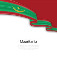 agitant ruban avec drapeau de Mauritanie vecteur