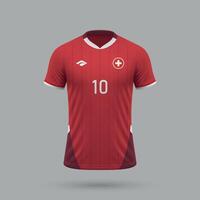 3d réaliste football Jersey Suisse nationale équipe 2024 vecteur