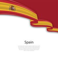 agitant ruban avec drapeau de Espagne vecteur