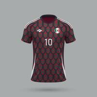 3d réaliste football Jersey Mexique nationale équipe 2024 vecteur