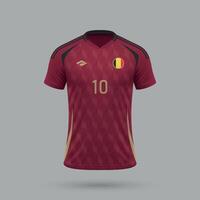 3d réaliste football Jersey Belgique nationale équipe 2024 vecteur