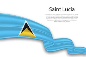 abstrait ondulé drapeau de Saint lucia sur blanc Contexte vecteur