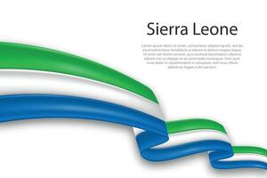 abstrait ondulé drapeau de sierra leone sur blanc Contexte vecteur