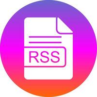 rss fichier format glyphe pente cercle icône conception vecteur