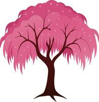 illustration art de une rose Cerise arbre isolé sur blanc Contexte vecteur