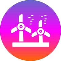 vent turbine glyphe pente cercle icône conception vecteur