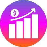 argent croissance glyphe pente cercle icône conception vecteur